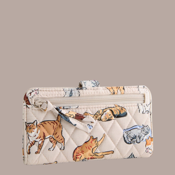 New Vera Bradley Essential Tab Wallet A CAT’s LIFE Multi Beige - Picture 2 of 3